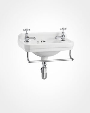 Burlington cloakroom basin with towel rail