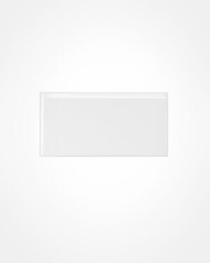 Flat metro tile, white - 150mm & left 75mm rounded edges