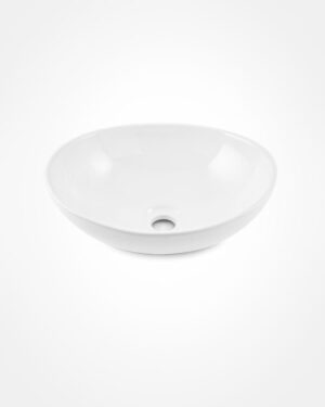 Sit-on mini scoop basin, ceramic