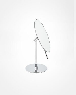 Magnified vanity mirror, chrome