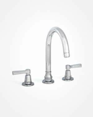 Arte 3 hole mixer with large swivel spout, deck mounted - levers