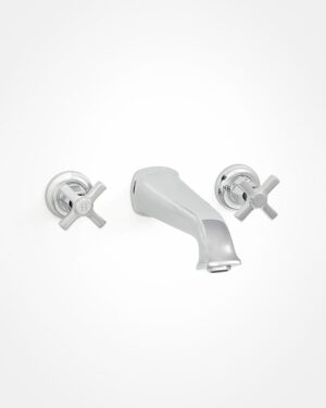 Arte 3 hole bath-basin mixer, wall mounted - tap heads