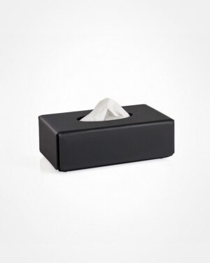 Tissue box, rectangular matte black - Perspex