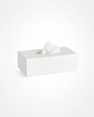 Tissue box, rectangular white - Perspex