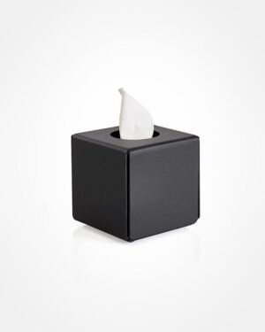 Tissue box, square matte black - Perspex