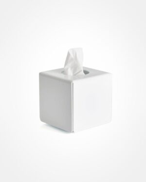 Tissue box, square white - Perspex