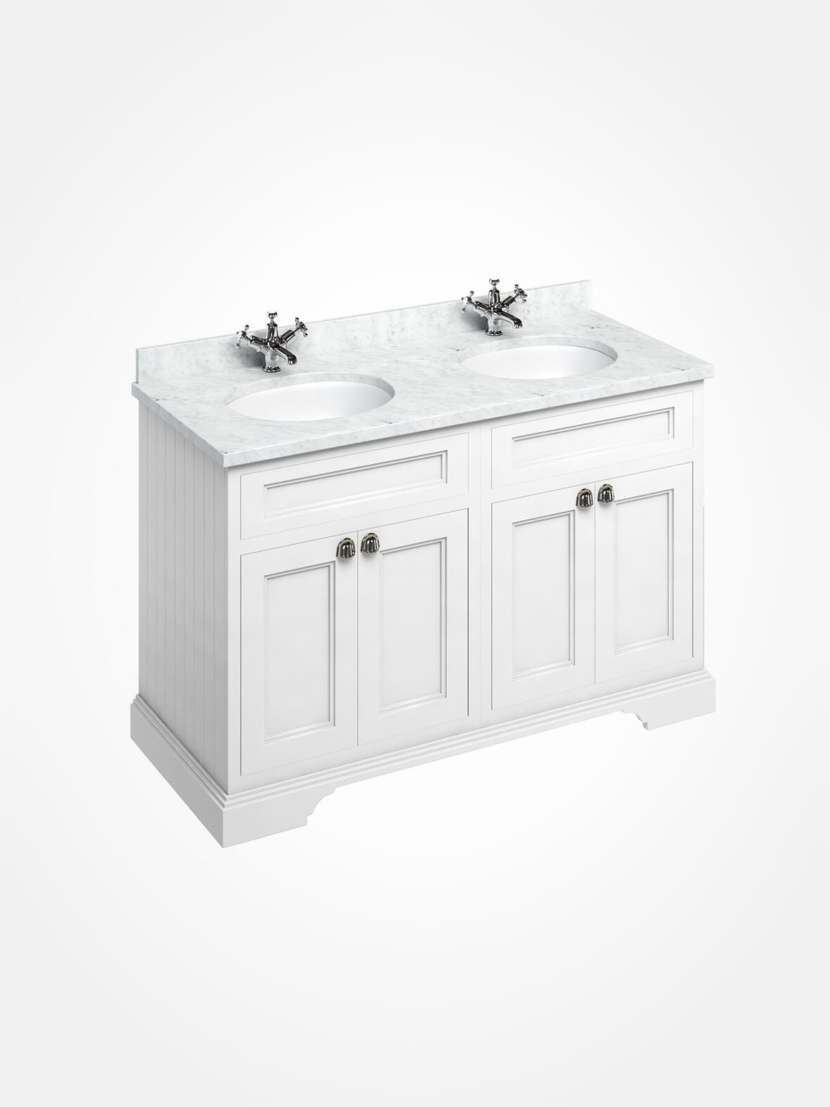 Double basin & vanity, with doors