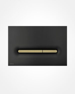 Alca actuator plate, Rectangular Indent Matt Black with Gold