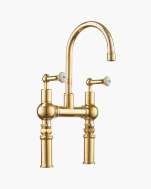 Heritage Basin bridge mixer, deck mounted
