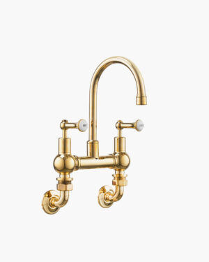 Heritage Basin bridge mixer, wall mounted